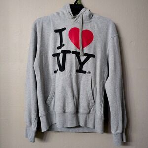 I Love NY Officially Licensed Hoodie Gray Pullover Sweatshirt Small ILNY-1119